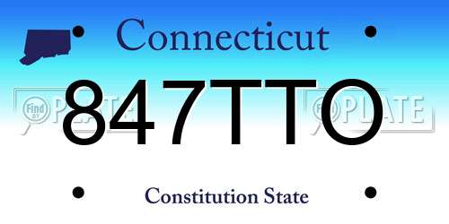 847TTO Connecticut License Plate