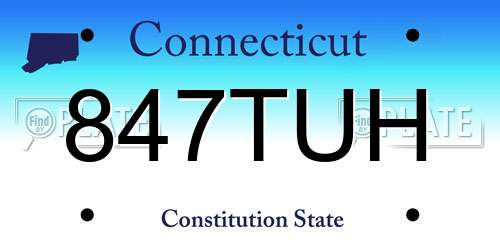 847TUH Connecticut License Plate