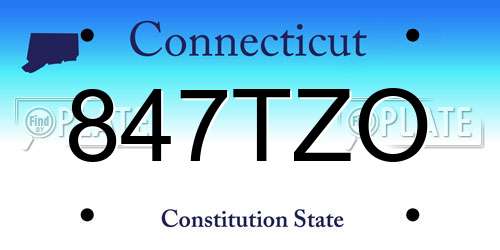 847TZO Connecticut License Plate