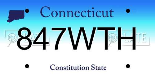 847WTH Connecticut License Plate