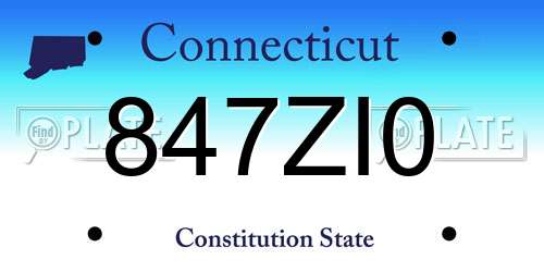 847ZI0 Connecticut License Plate