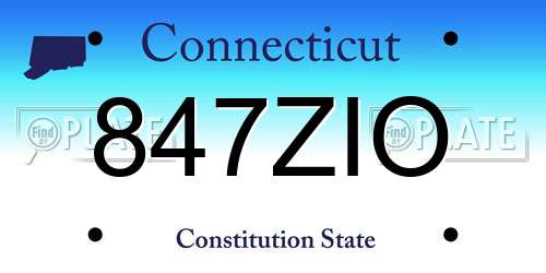 847ZIO Connecticut License Plate