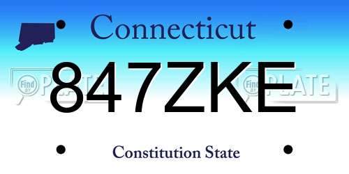 847ZKE Connecticut License Plate