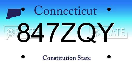 847ZQY Connecticut License Plate