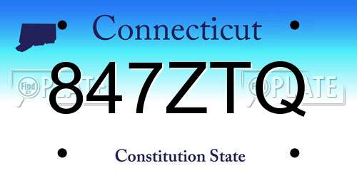 847ZTQ Connecticut License Plate