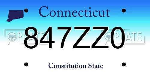 847ZZ0 Connecticut License Plate