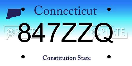 847ZZQ Connecticut License Plate