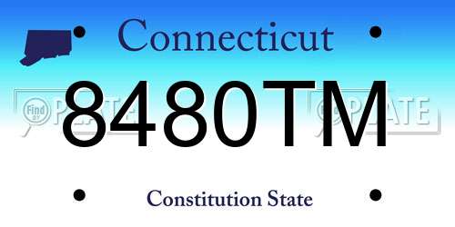 8480TM Connecticut License Plate
