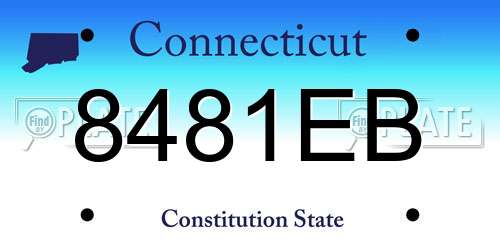 8481EB Connecticut License Plate