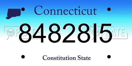 84828I5 Connecticut License Plate