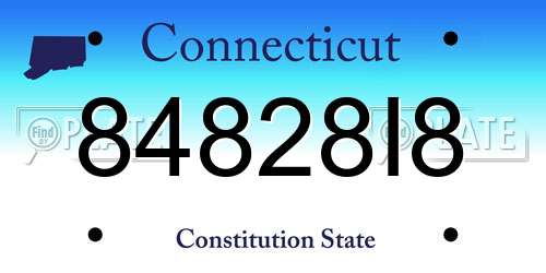 84828I8 Connecticut License Plate