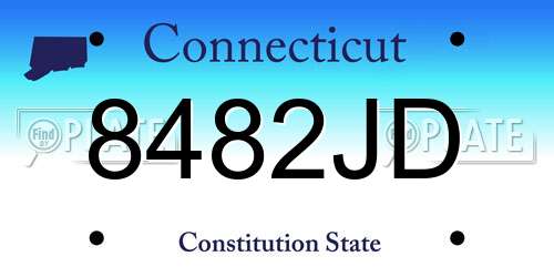 8482JD Connecticut License Plate