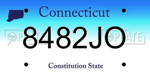 8482JO Connecticut License Plate