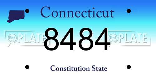 8484 Connecticut License Plate