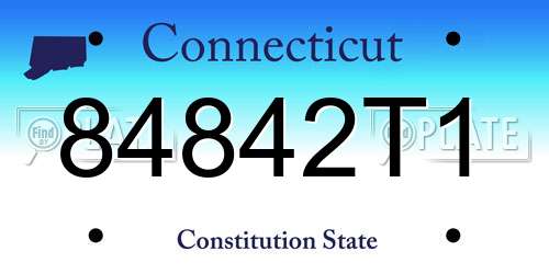 84842T1 Connecticut License Plate