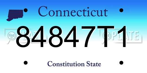 84847T1 Connecticut License Plate