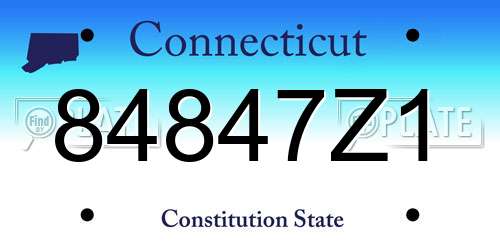 84847Z1 Connecticut License Plate