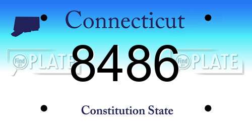 8486 Connecticut License Plate