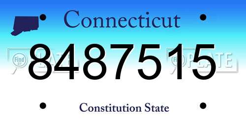 8487515 Connecticut License Plate