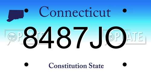 8487JO Connecticut License Plate
