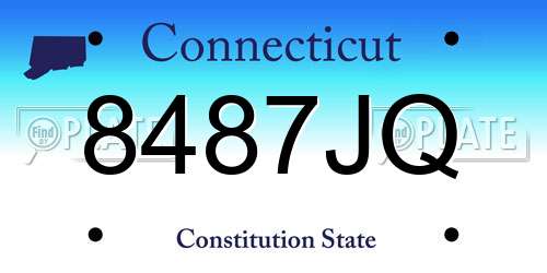 8487JQ Connecticut License Plate