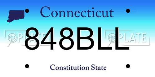 848BLL Connecticut License Plate