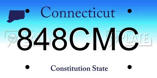 848CMC Connecticut License Plate