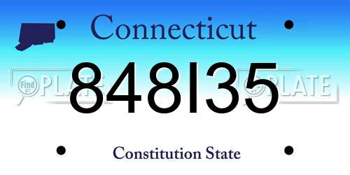 848I35 Connecticut License Plate