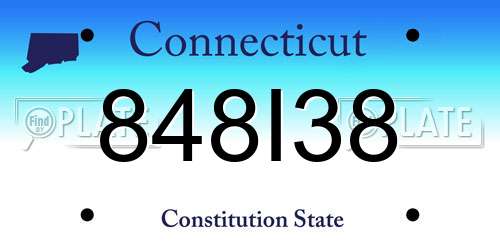 848I38 Connecticut License Plate