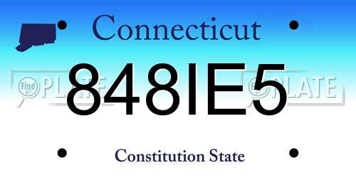 848IE5 Connecticut License Plate
