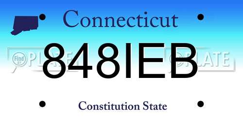 848IEB Connecticut License Plate