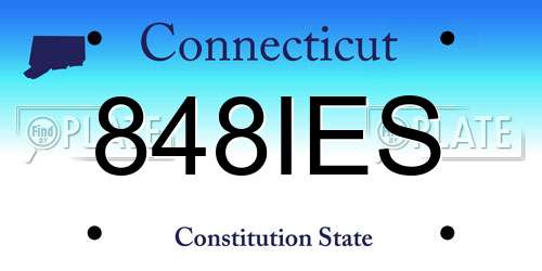 848IES Connecticut License Plate