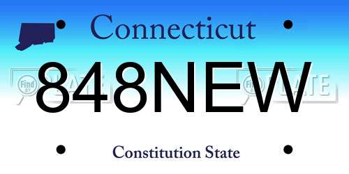 848NEW Connecticut License Plate