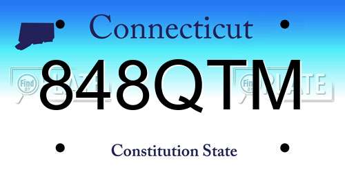 848QTM Connecticut License Plate