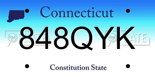 848QYK Connecticut License Plate