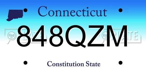 848QZM Connecticut License Plate
