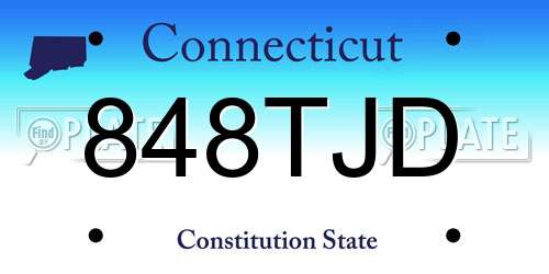 848TJD Connecticut License Plate