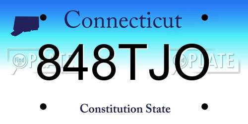 848TJO Connecticut License Plate