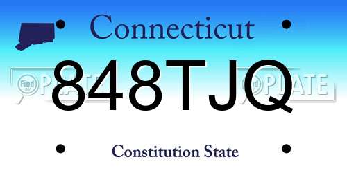 848TJQ Connecticut License Plate