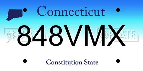 848VMX Connecticut License Plate