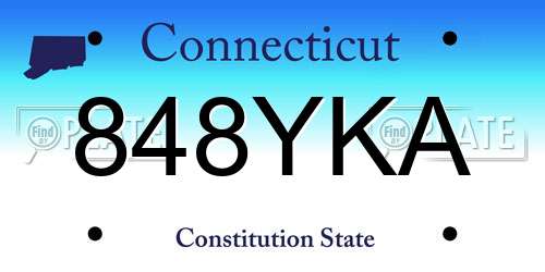 848YKA Connecticut License Plate
