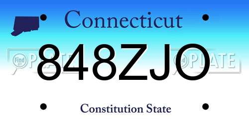 848ZJO Connecticut License Plate