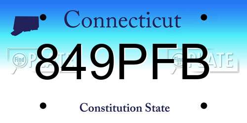 849PFB Connecticut License Plate