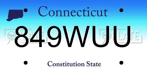 849WUU Connecticut License Plate