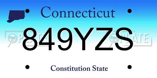 849YZS Connecticut License Plate