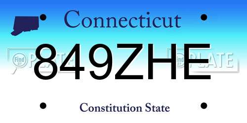 849ZHE Connecticut License Plate