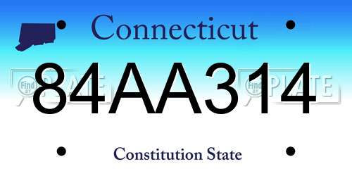 84AA314 Connecticut License Plate