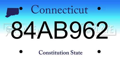84AB962 Connecticut License Plate