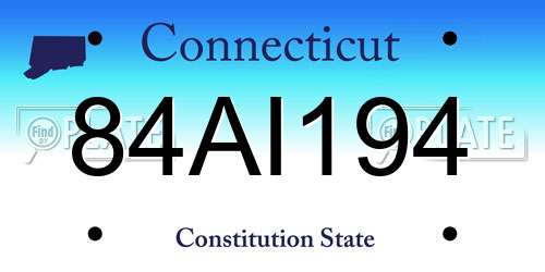 84AI194 Connecticut License Plate