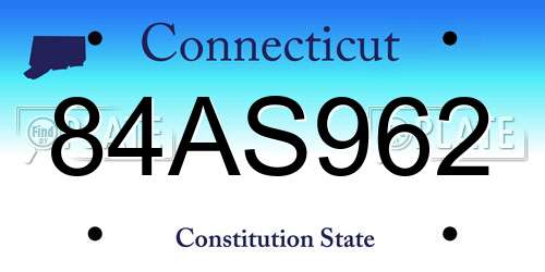 84AS962 Connecticut License Plate